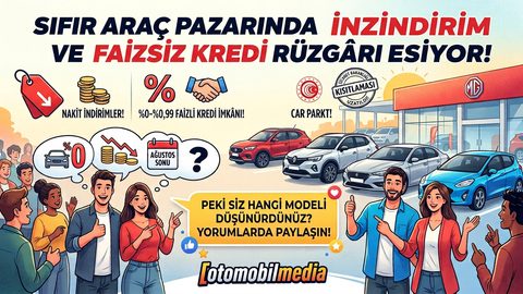 Sıfır Araç Pazarında İndirim ve Faizsiz Kredi Rüzgârı Esiyor