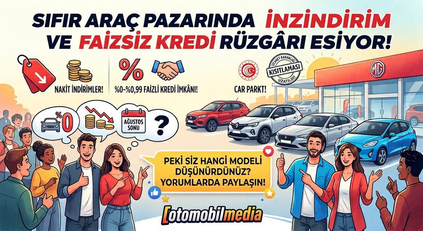 Sıfır Araç Pazarında İndirim ve Faizsiz Kredi Rüzgârı Esiyor